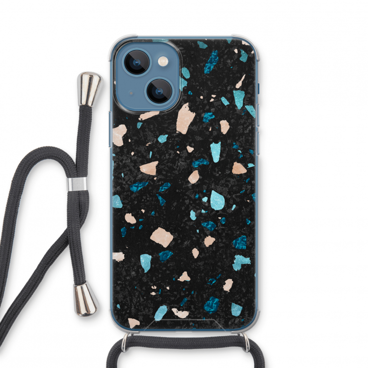 Terrazzo N°11: iPhone 13 mini Transparant Hoesje met koord