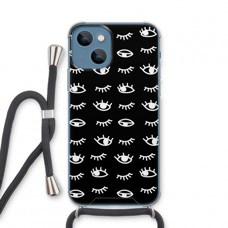 Eye pattern #3: iPhone 13 mini Transparant Hoesje met koord