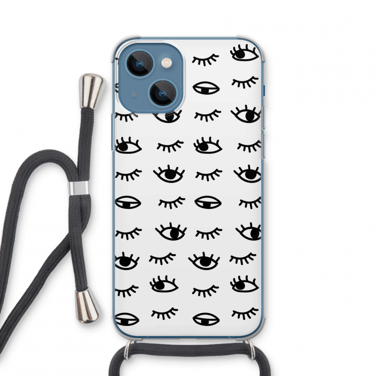 Eye pattern #2: iPhone 13 mini Transparant Hoesje met koord