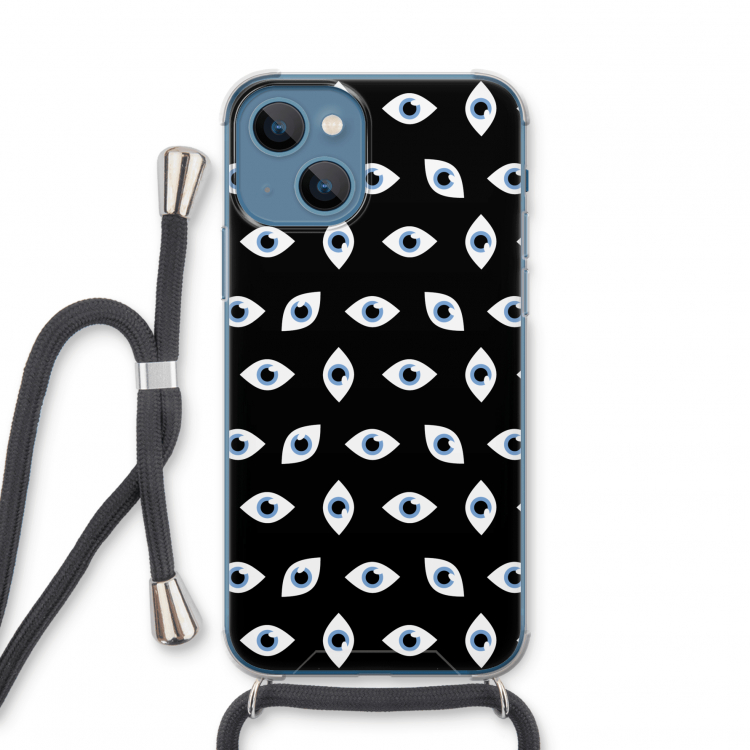 Eyes pattern: iPhone 13 mini Transparant Hoesje met koord