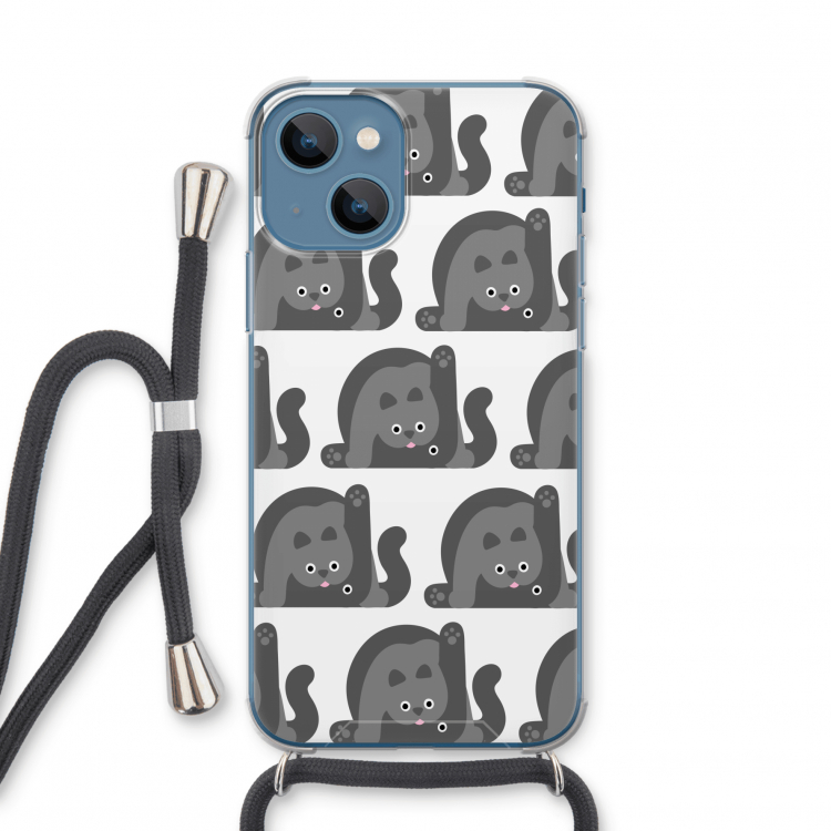 Cats: iPhone 13 mini Transparant Hoesje met koord