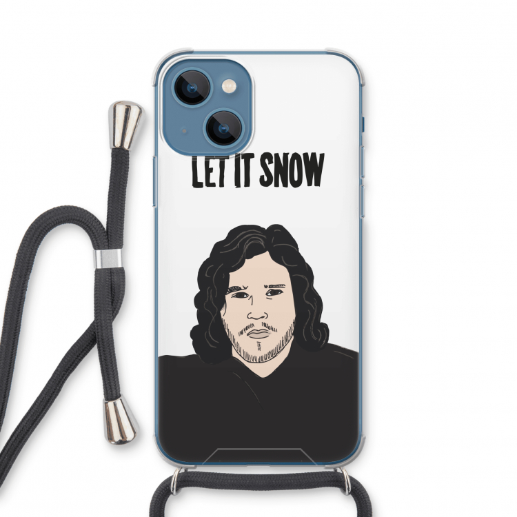 Let It Snow: iPhone 13 mini Transparant Hoesje met koord
