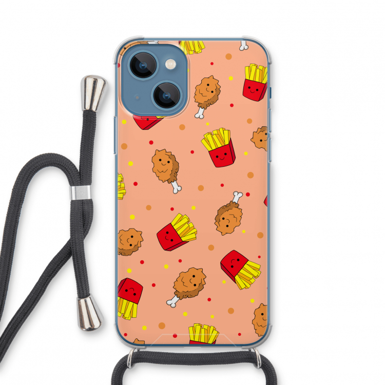 Chicken 'n Fries: iPhone 13 mini Transparant Hoesje met koord