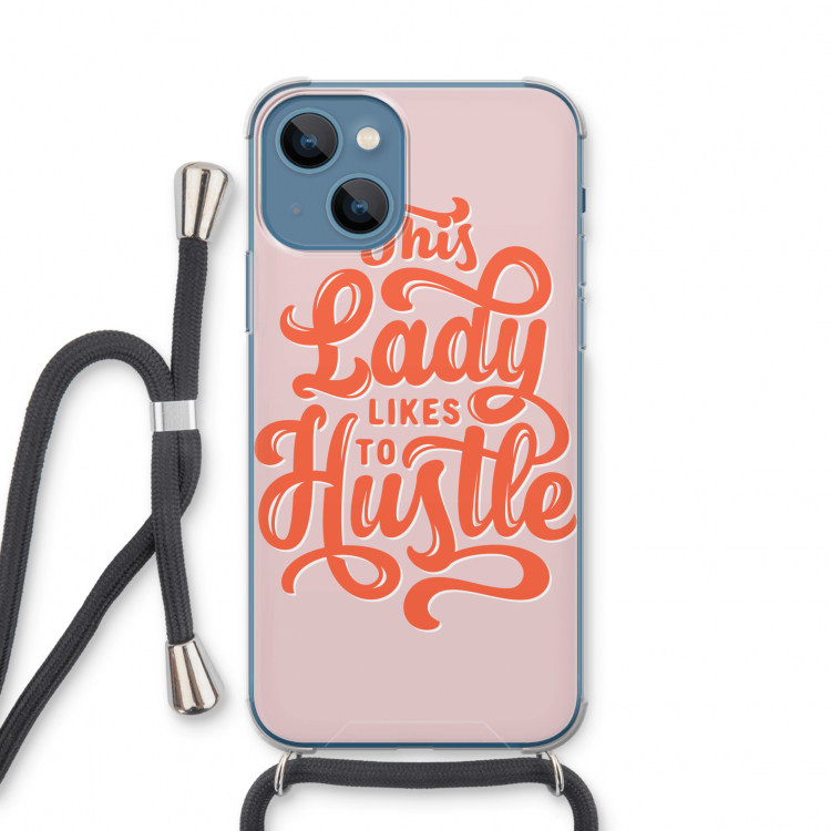 Hustle Lady: iPhone 13 mini Transparant Hoesje met koord