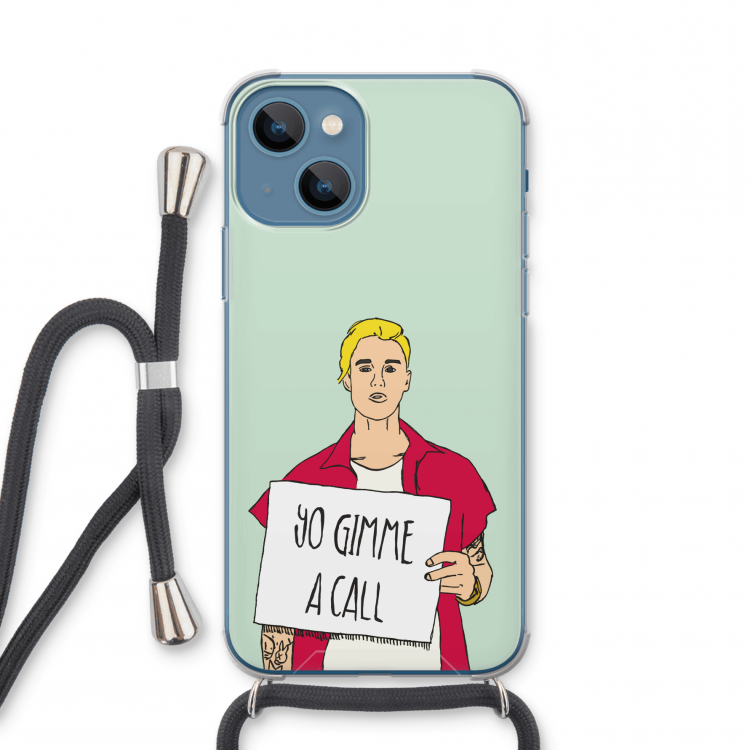 Gimme a call: iPhone 13 mini Transparant Hoesje met koord