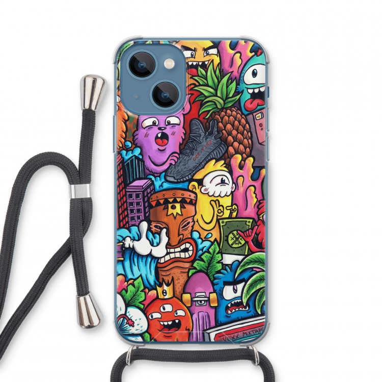 Vexx Mixtape: iPhone 13 mini Transparant Hoesje met koord