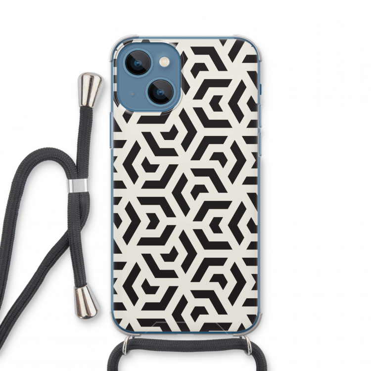 Crazy pattern: iPhone 13 mini Transparant Hoesje met koord