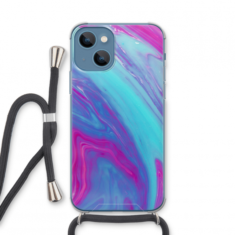 Zweverige regenboog: iPhone 13 mini Transparant Hoesje met koord