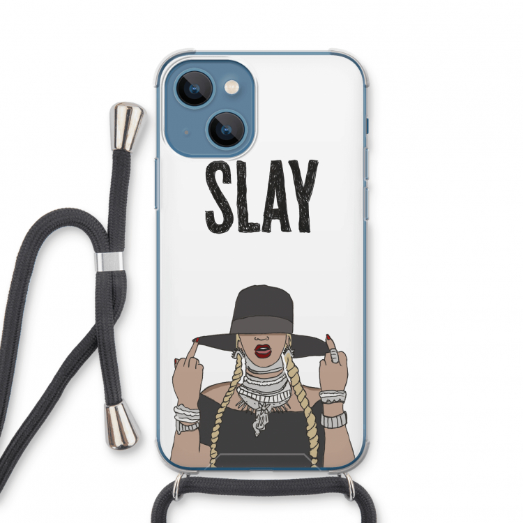 Slay All Day: iPhone 13 mini Transparant Hoesje met koord