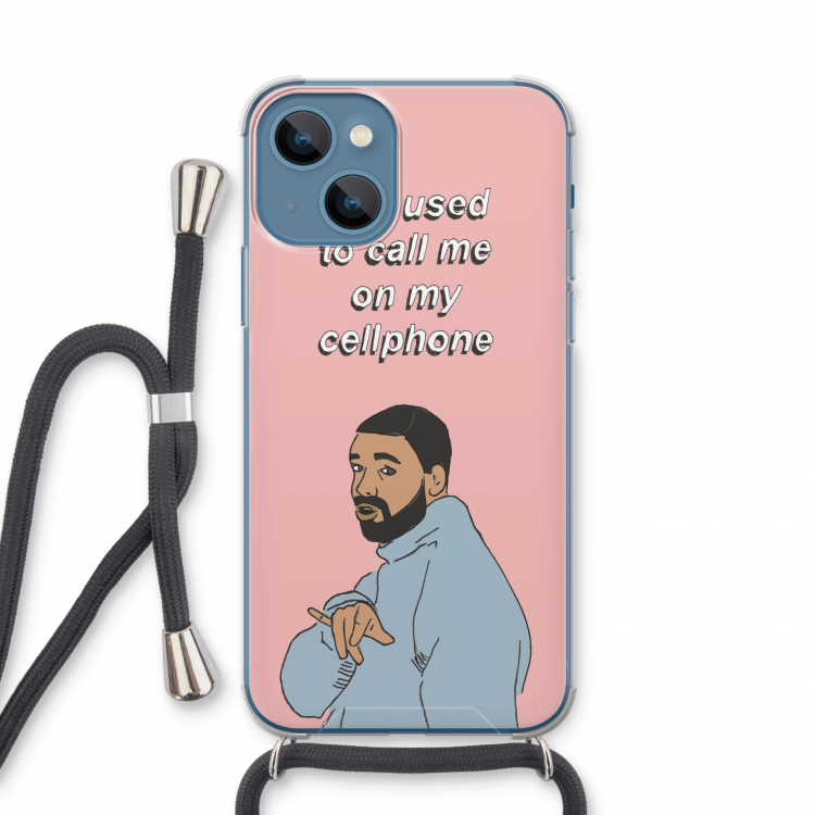 Hotline bling: iPhone 13 mini Transparant Hoesje met koord
