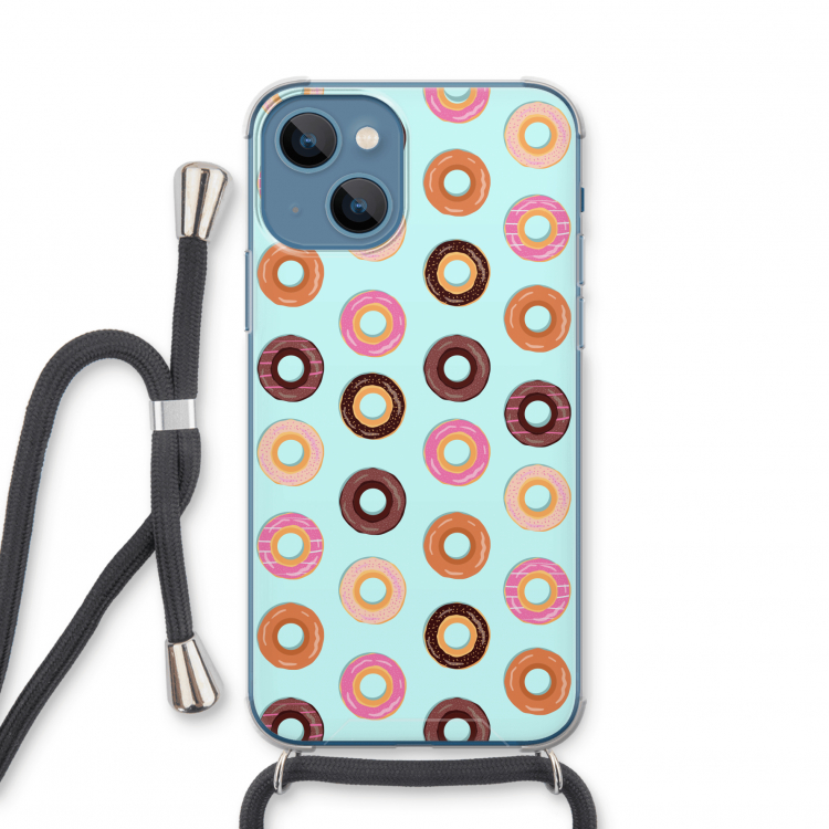 Donuts: iPhone 13 mini Transparant Hoesje met koord