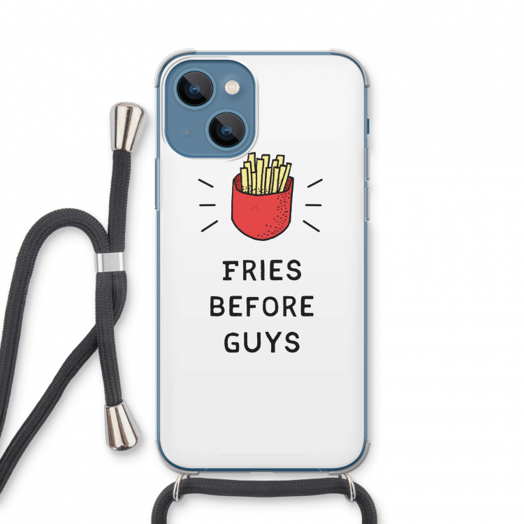 Fries before guys: iPhone 13 mini Transparant Hoesje met koord