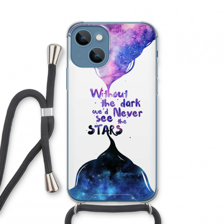 Stars quote: iPhone 13 mini Transparant Hoesje met koord