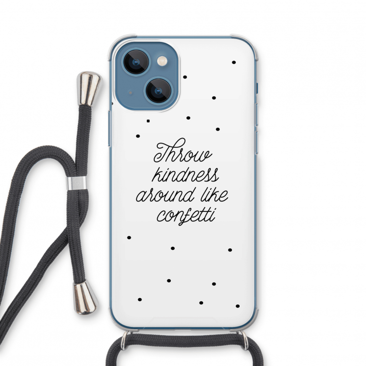 Confetti: iPhone 13 mini Transparant Hoesje met koord