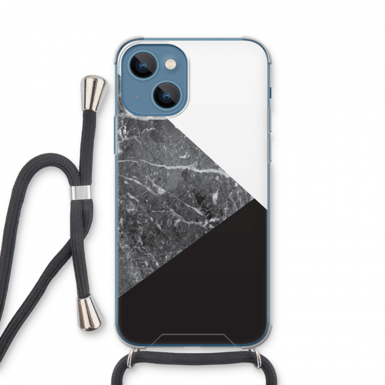 Combinatie marmer: iPhone 13 mini Transparant Hoesje met koord