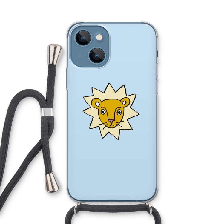 Kleine leeuw: iPhone 13 mini Transparant Hoesje met koord