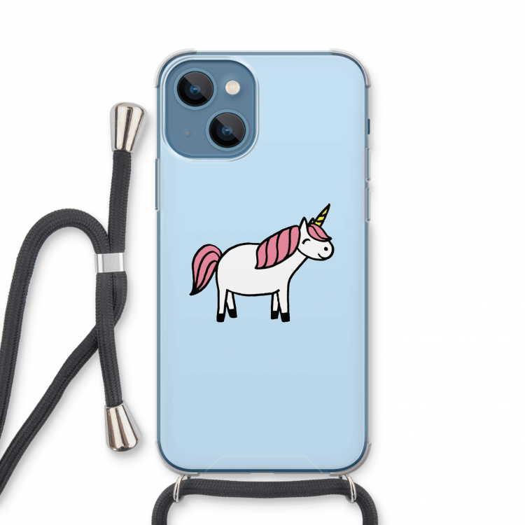 Eenhoorn: iPhone 13 mini Transparant Hoesje met koord
