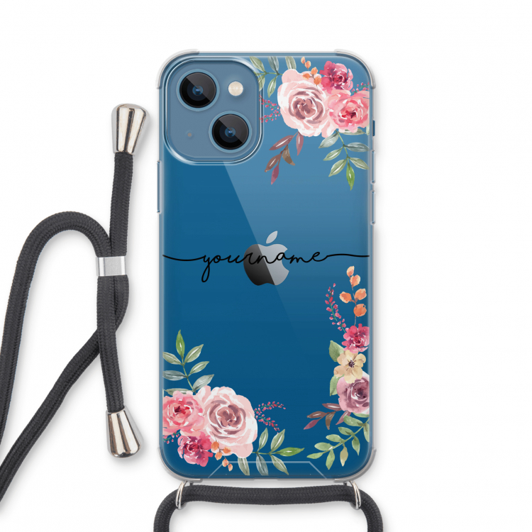 Rozen: iPhone 13 mini Transparant Hoesje met koord