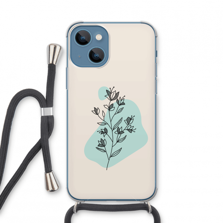 Violets are blue: iPhone 13 mini Transparant Hoesje met koord