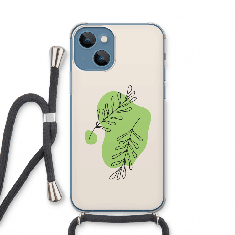 Beleaf in you: iPhone 13 mini Transparant Hoesje met koord