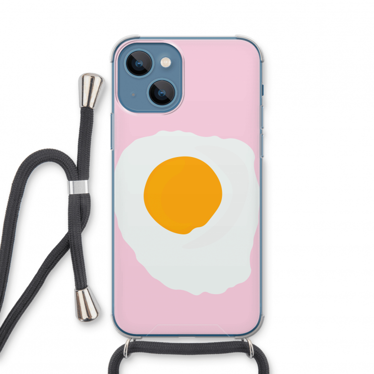 Sunny side up: iPhone 13 mini Transparant Hoesje met koord
