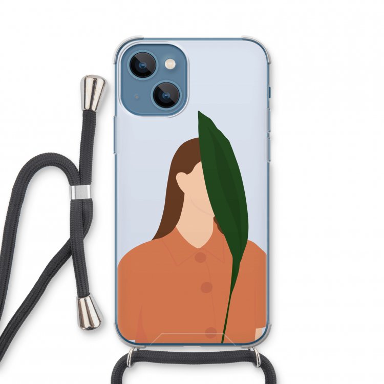 Leaf: iPhone 13 mini Transparant Hoesje met koord