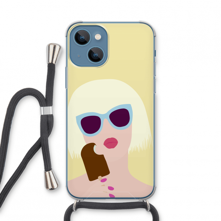 Ice cream: iPhone 13 mini Transparant Hoesje met koord