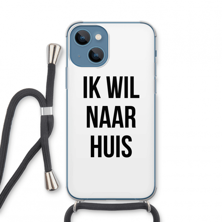 Ik wil naar huis: iPhone 13 mini Transparant Hoesje met koord