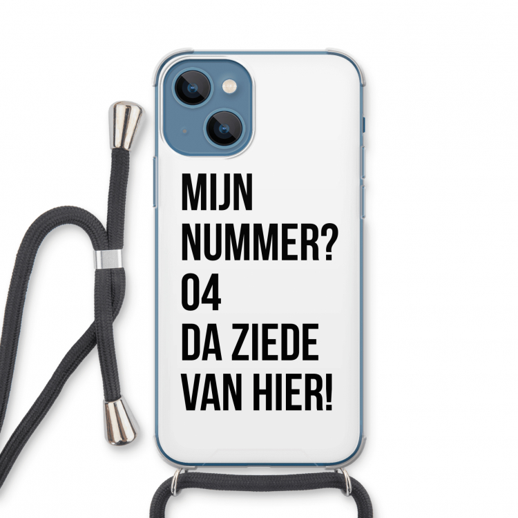 Da ziede van hier: iPhone 13 mini Transparant Hoesje met koord