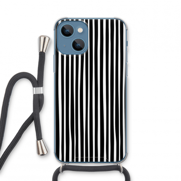 Stripes: iPhone 13 mini Transparant Hoesje met koord