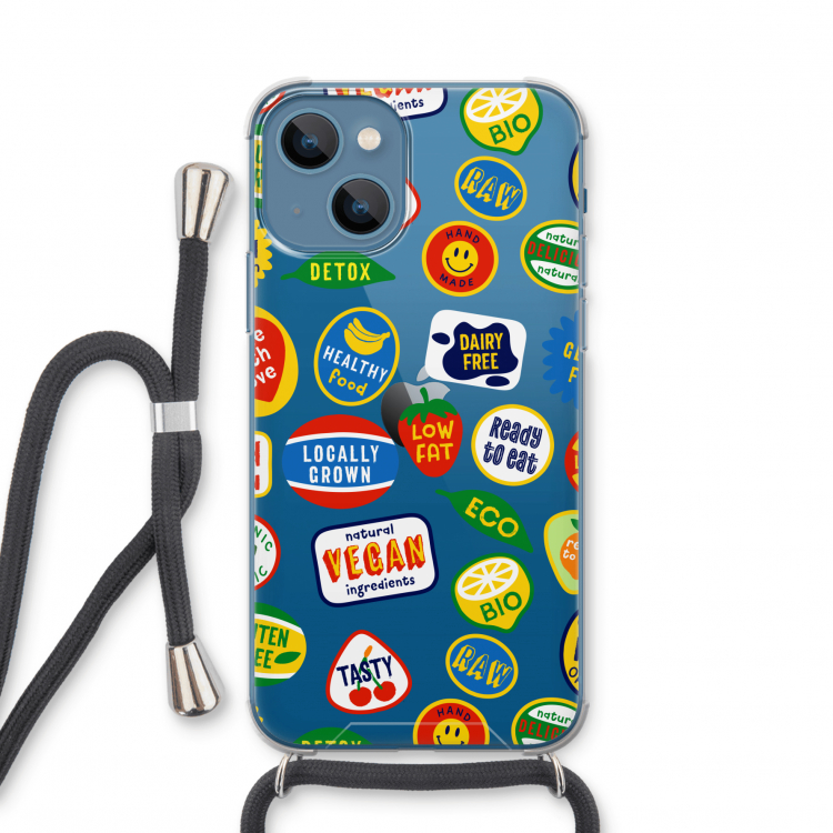 Fruitsticker: iPhone 13 mini Transparant Hoesje met koord