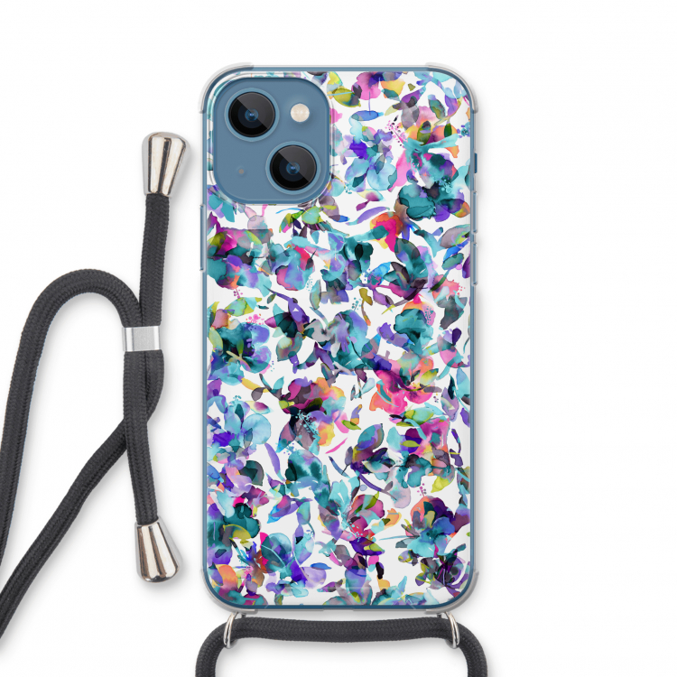 Hibiscus Flowers: iPhone 13 mini Transparant Hoesje met koord