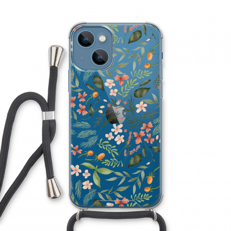 Sweet little flowers: iPhone 13 mini Transparant Hoesje met koord