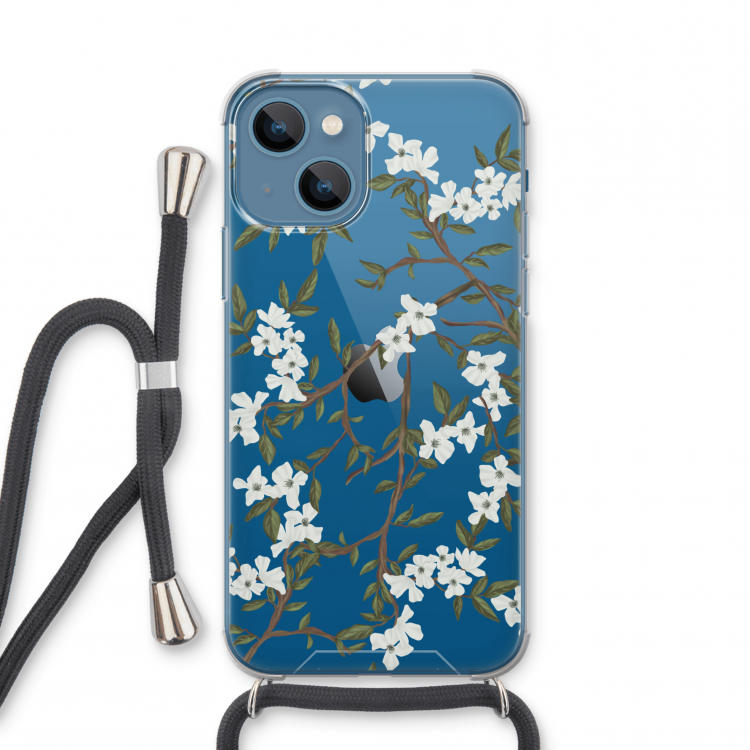 Blossoming spring: iPhone 13 mini Transparant Hoesje met koord