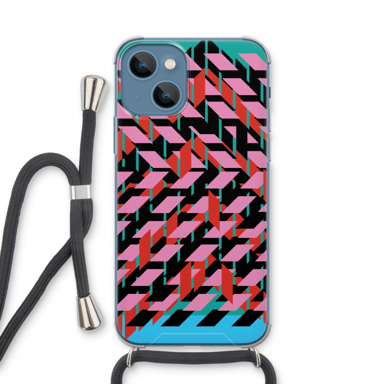 Skew Blush 2: iPhone 13 mini Transparant Hoesje met koord