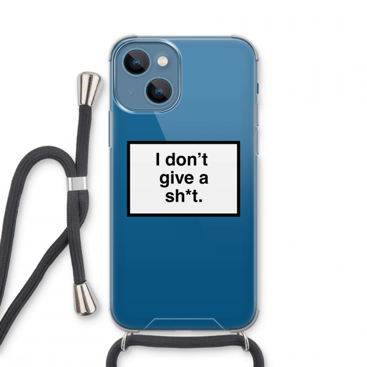 Don't give a shit: iPhone 13 mini Transparant Hoesje met koord