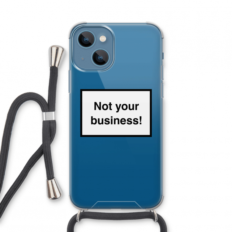 Not your business: iPhone 13 mini Transparant Hoesje met koord