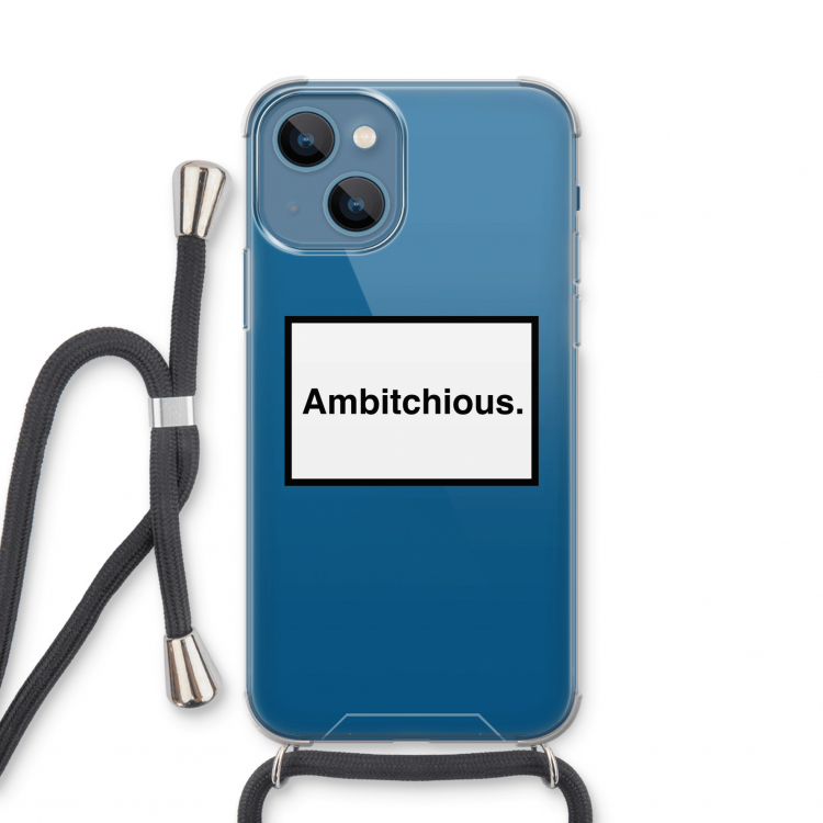 Ambitchious: iPhone 13 mini Transparant Hoesje met koord