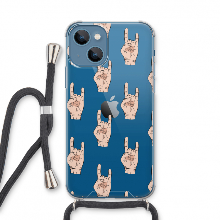 Rock: iPhone 13 mini Transparant Hoesje met koord