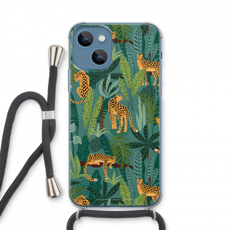 Luipaard 2: iPhone 13 mini Transparant Hoesje met koord