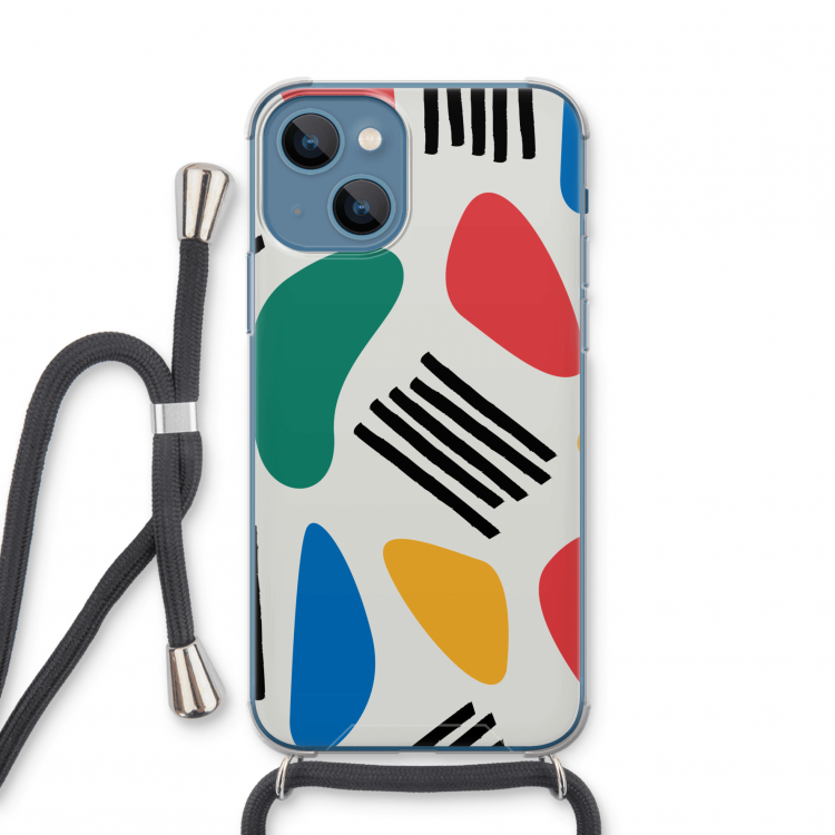 Illustratieve pop 1: iPhone 13 mini Transparant Hoesje met koord