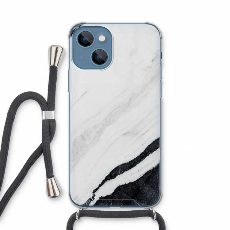 Elegante marmer: iPhone 13 mini Transparant Hoesje met koord