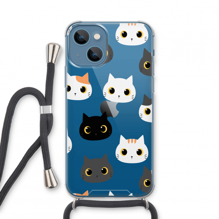 Katten: iPhone 13 mini Transparant Hoesje met koord