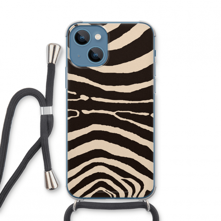 Arizona Zebra: iPhone 13 mini Transparant Hoesje met koord