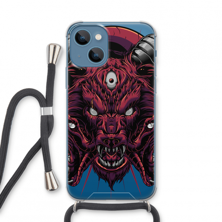 Hell Hound and Serpents: iPhone 13 mini Transparant Hoesje met koord