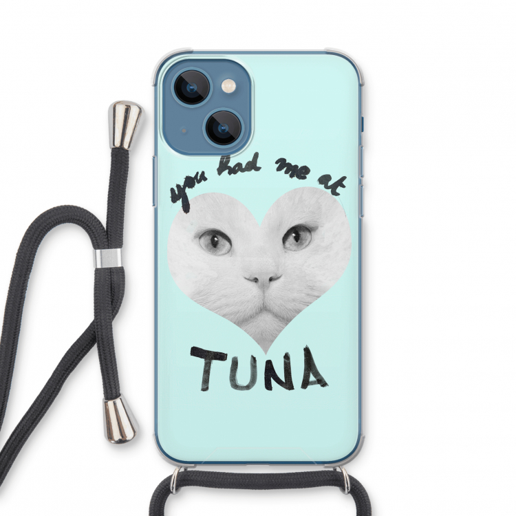 You had me at tuna: iPhone 13 mini Transparant Hoesje met koord