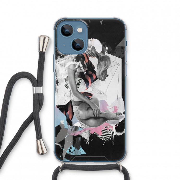 Camouflage de sommeil: iPhone 13 mini Transparant Hoesje met koord