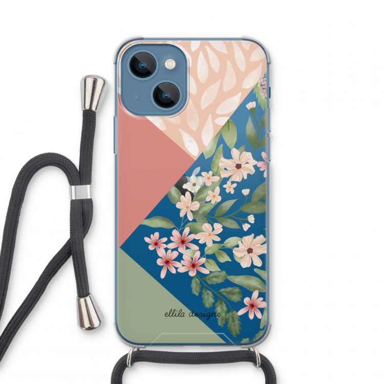 Sweet heaven geometrics: iPhone 13 mini Transparant Hoesje met koord