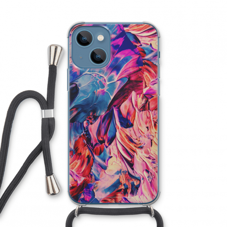 Pink Orchard: iPhone 13 mini Transparant Hoesje met koord