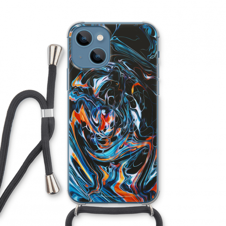 Black Unicorn: iPhone 13 mini Transparant Hoesje met koord